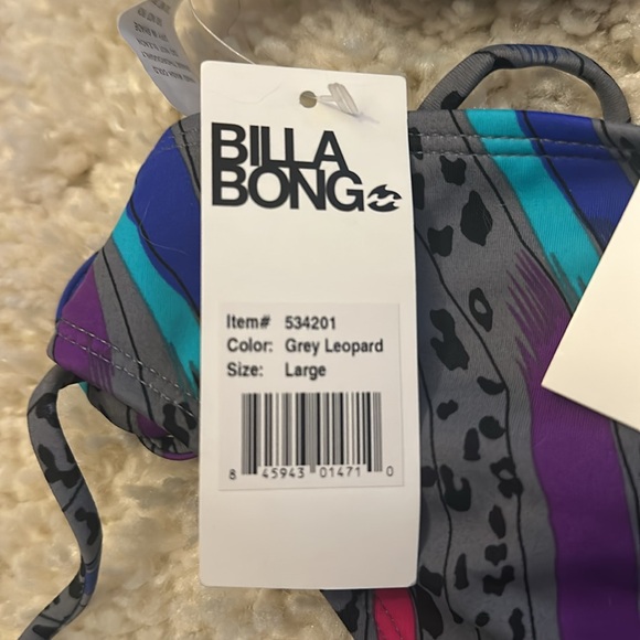 NWT billabong grey leopard bikini L - Picture 9 of 10